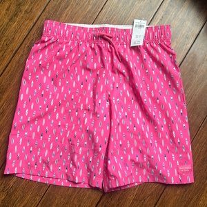 NEW with TAGS Abercrombie Kids Swim Trunks 15/16 Boys Pink Liner Shorts